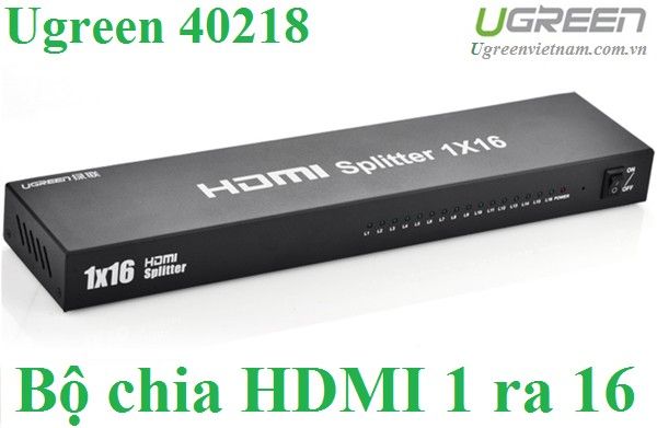 Bộ chia HDMI 1 ra 16 cống hỗ trợ HDMI 1.3b full HD 1080p chính hãng Ugreen 40218 cao cấp