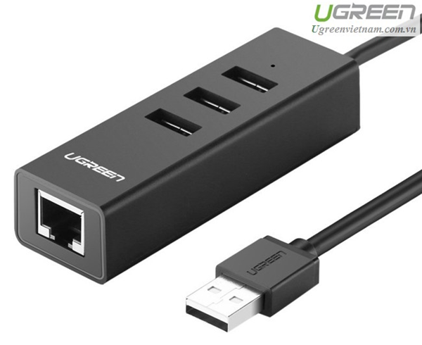 Bộ chia USB ra 3 cổng USB 2.0 kèm cổng mạng Ethernet 10/100Mbps Ugreen 30298 cao cấp