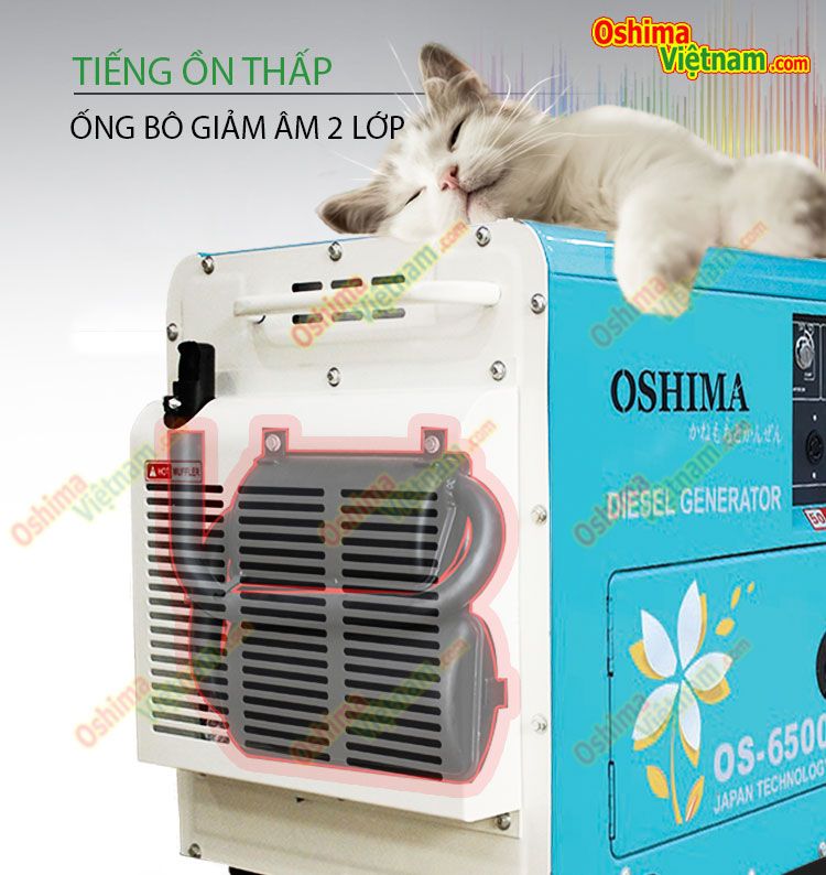 Máy phát điện Oshima OS 6500 (công suất 5kva, đề nổ, chạy dầu)