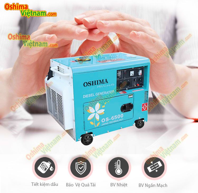 Máy phát điện Oshima OS 6500 (công suất 5kva, đề nổ, chạy dầu)