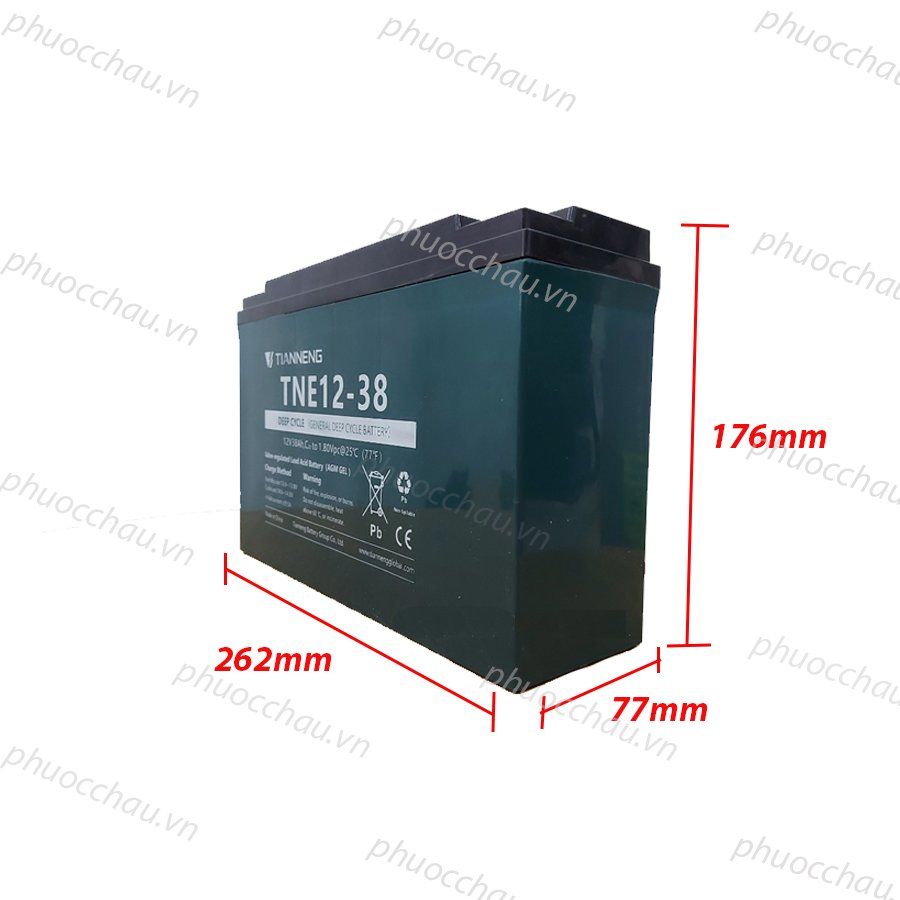 Ắc Quy Thiên Năng Tianneng TNE12-38 (12V - 38Ah),  ắc quy dùng cho Xe điện, UPS, Năng lượng mặt trời