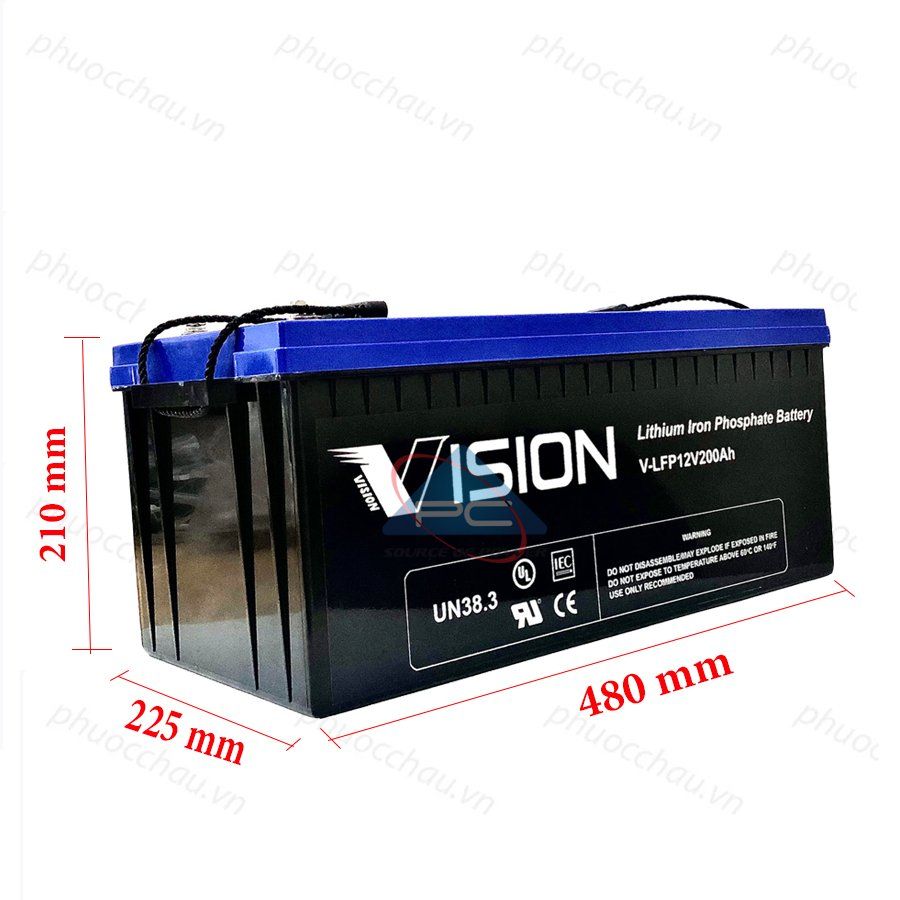 Ắc Quy Lithium VISION V-LFP12200 12V-200AH