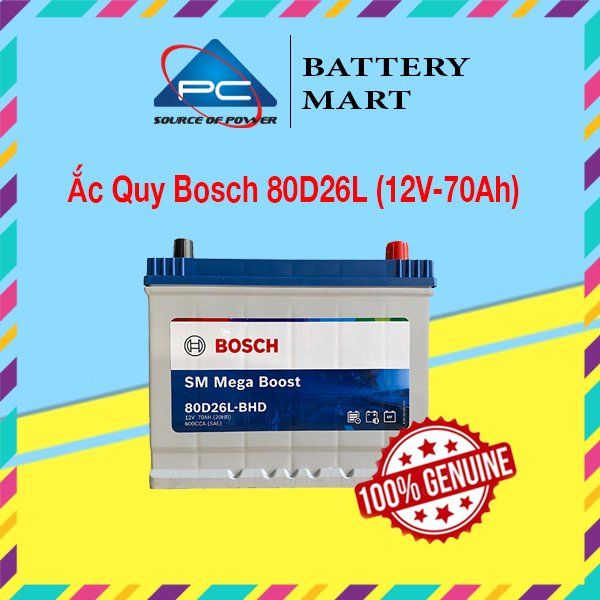 Ắc Quy BOSCH 80D26L/R (12V-70AH)