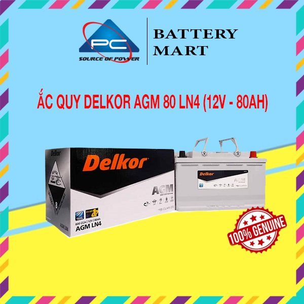 Ắc Quy Delkor AGM 80 LN4 (12V - 80Ah)