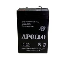 Ắc Quy Apollo NP5-6  6V-5AH, Bình ắc quy khô 6V cho xe điện trẻ em ,đèn khẩn cấp, quạt sạc