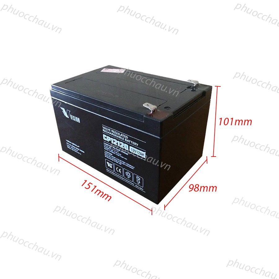 ẮC QUY LƯU ĐIỆN VISION CP12120 (12V - 12AH) Chuyên Dùng Cho Nguồn Dự Phòng (UPS, Inverter, ...)