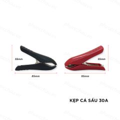 Đầu kẹp acquy, kẹp cá sấu, kẹp bình ắc quy, dòng tải liên tục 30A-100A bọc nhựa PVC