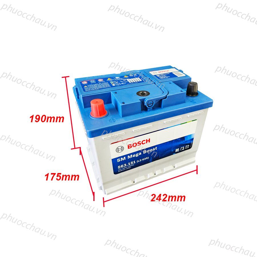 Ắc Quy BOSCH DIN 563.151 (12V-63Ah)