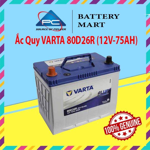 Ắc Quy VARTA 80D26R (12V-75AH)