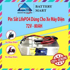 Pin Lithium, Pin Sắt LifePO4 dung lượng 72V - 80Ah dùng cho xe máy điện
