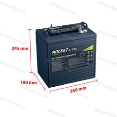 Ắc quy xe điện, xe golf Rocket L-105 (6V-225Ah)