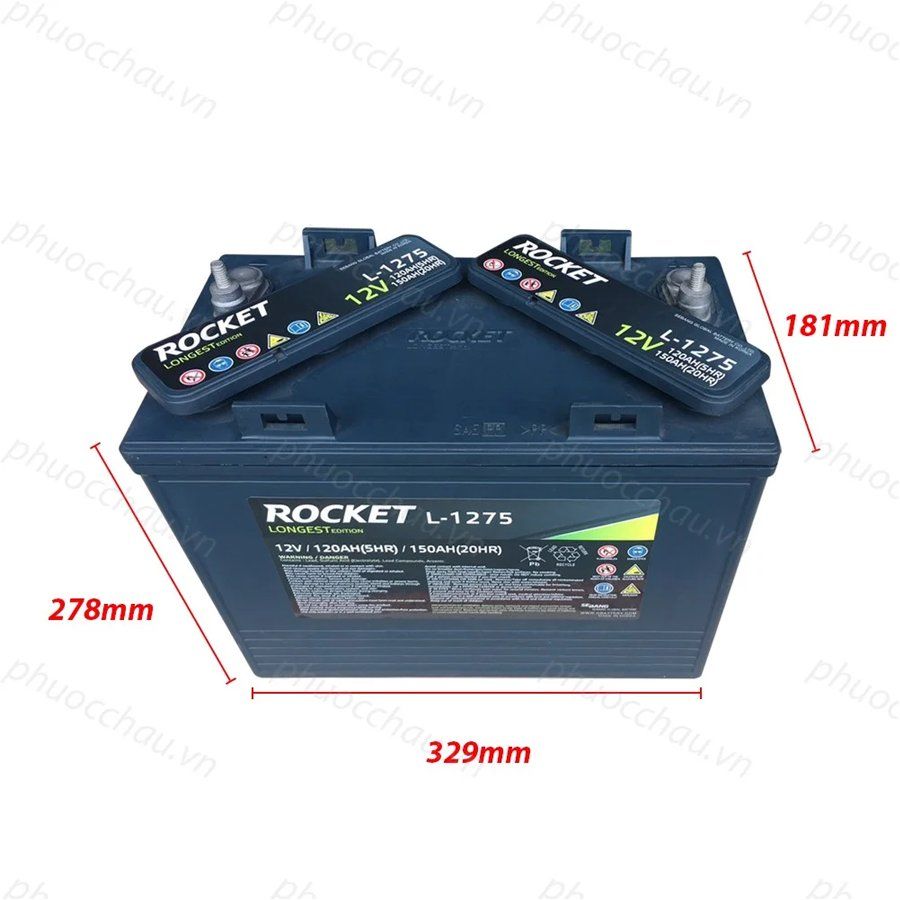 Ắc Quy Xe Điện, Xe Golf Rocket L-1275 (12V-150Ah)