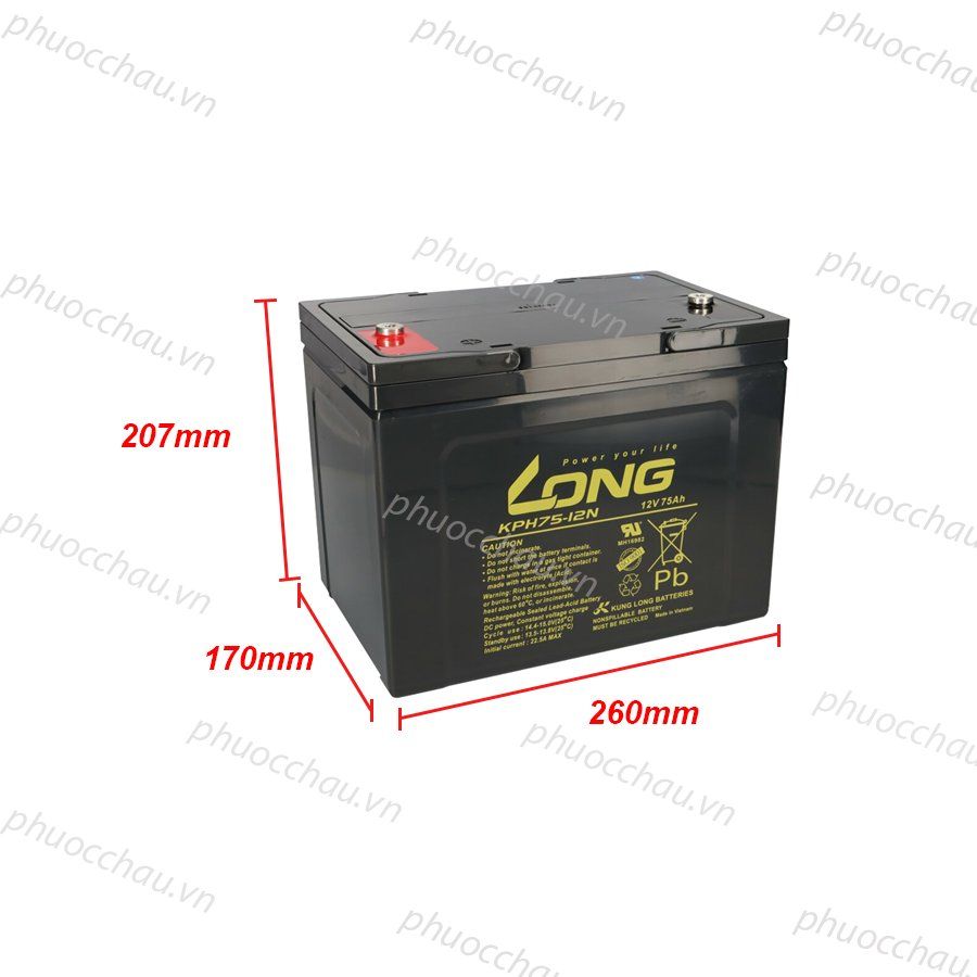 Ắc Quy LONG KPH75-12N (12V-75Ah)