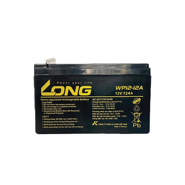 Bình Ắc Quy Khô Long WP12-12A/ WP12-12BT   12V-12Ah dùng cho ups, lưu điện cửa cuốn, lưu điện máy tính, loa kéo