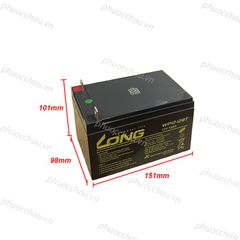 Bình Ắc Quy Khô Long WP12-12A/ WP12-12BT   12V-12Ah dùng cho ups, lưu điện cửa cuốn, lưu điện máy tính, loa kéo