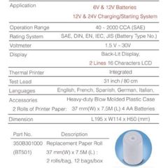 Thiết bị kiểm tra ắc quy ô tô và hệ thống điện DHC BT501