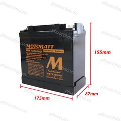 Ắc quy xe moto phân khối lớn MOTOBATT MBTX20UHD 12V - 22AH, thương hiệu Mỹ, dùng cho xe HARLEY-DAVIDSON