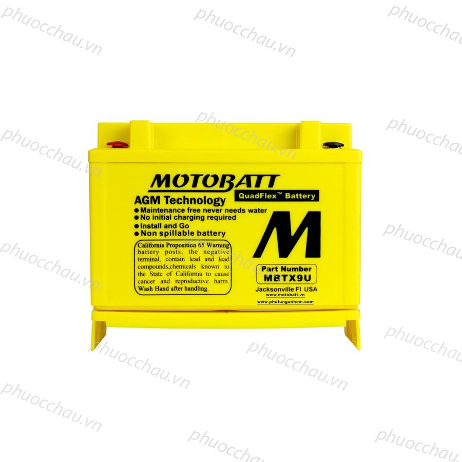 Ắc quy xe moto phân khối lớn MOTOBATT MBTX9U 12V - 10.5AH, thương hiệu Hoa Kỳ dùng cho xe Honda SH300i, SH350i, BMW, KAWASAKI, KTM, YAMAHA, SUZUKI, TRIUMPH