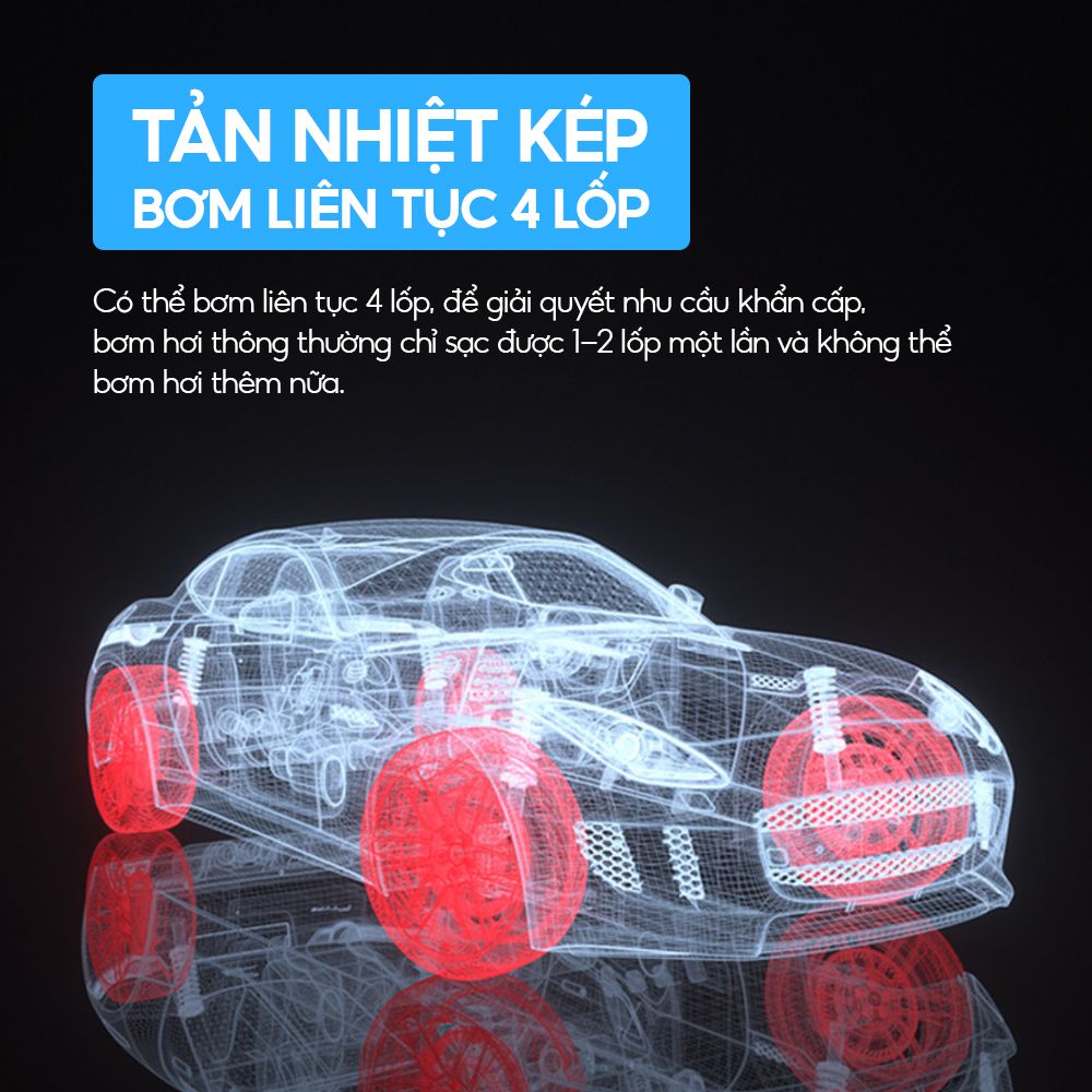 Bơm lốp ô tô LEKIMA cao cấp, màn hình điện tử và cơ, dùng bơm xe ô tô tự ngắt, có đèn Led chiếu sáng, nguồn tẩu 12V