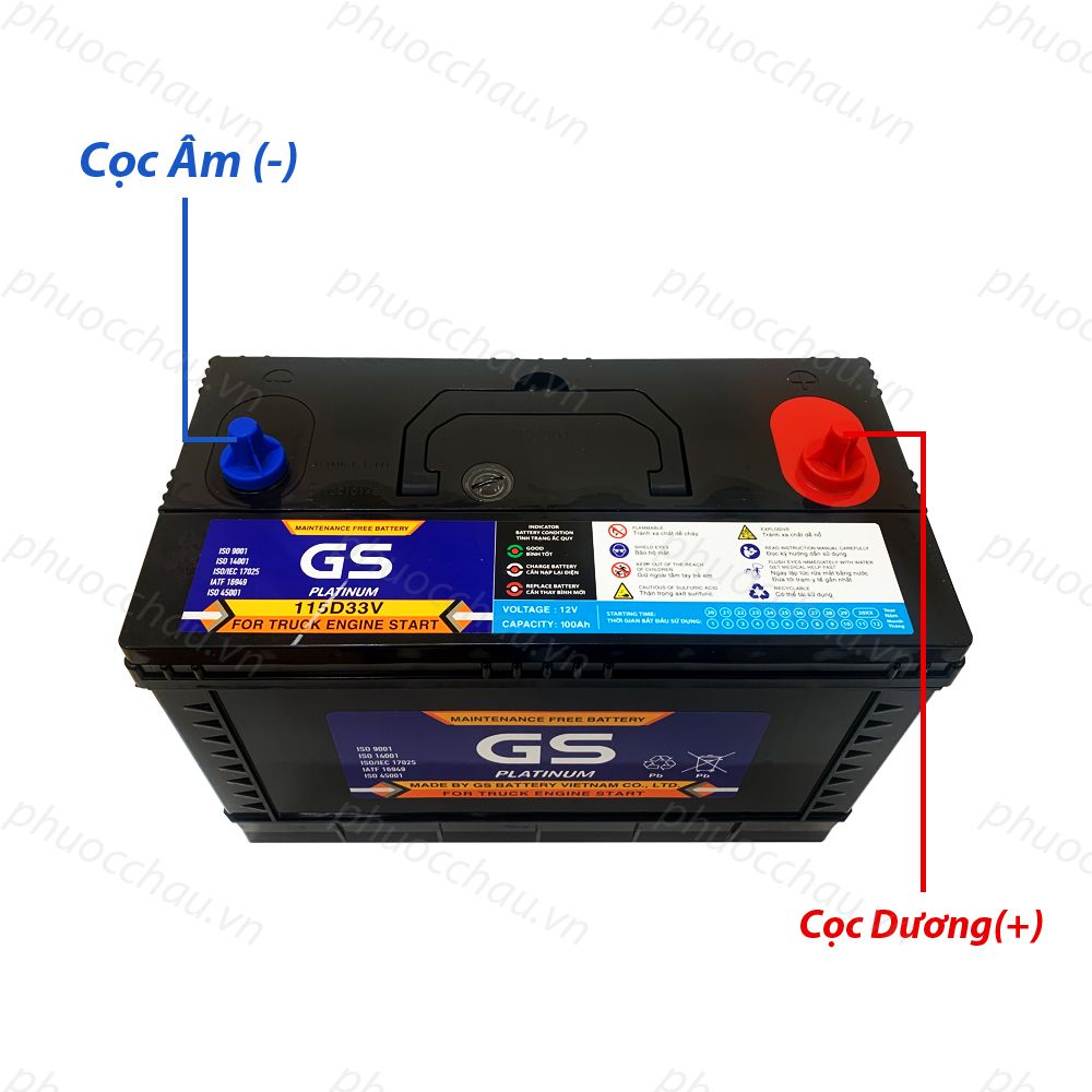 Ắc Quy GS MF 115D33C 115D33V (12V-100AH)