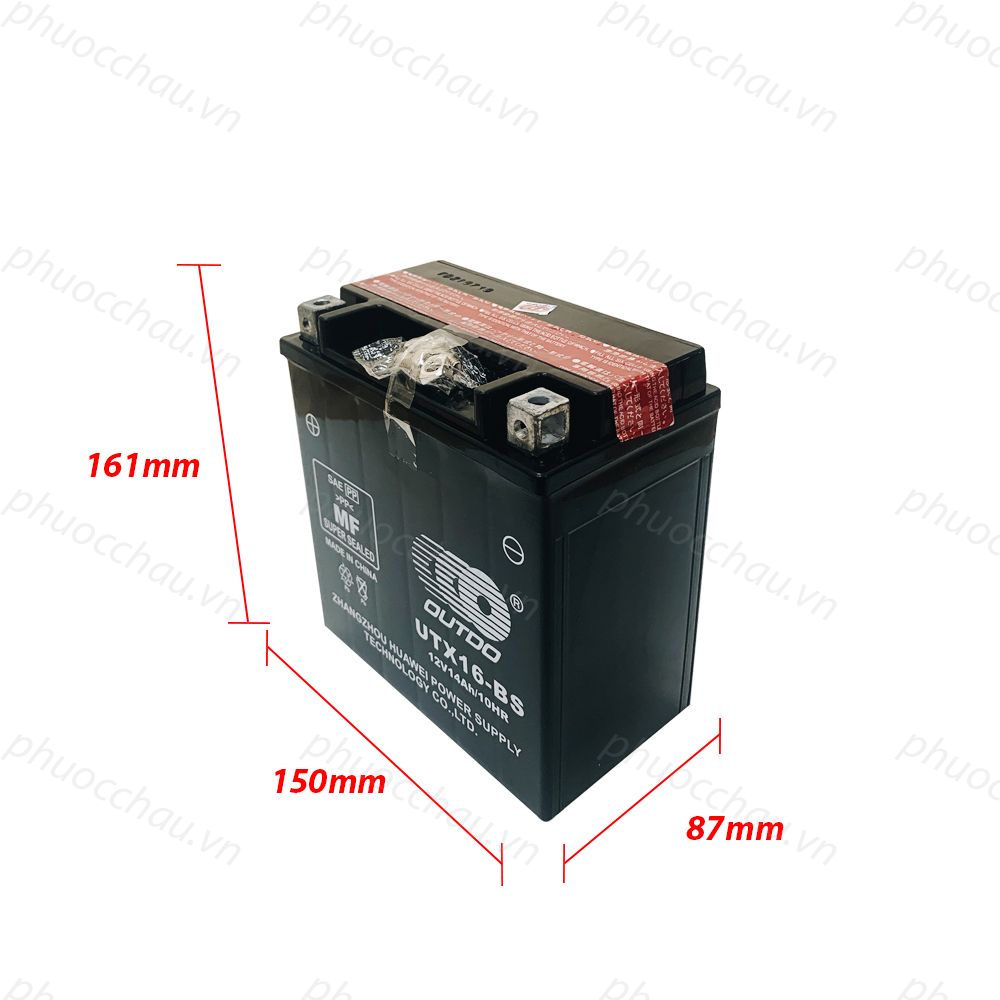 Bình ắc quy xe moto OUTDO UTX16-BS (12V - 14AH)