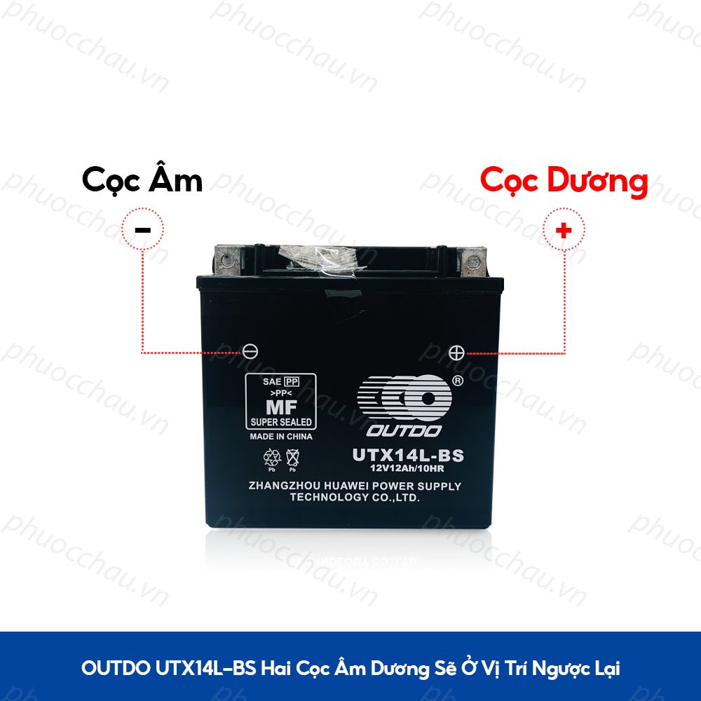 Bình Ắc Quy Xe Moto Phân Khối Lớn OUTDO UTX14 (12V - 12AH)