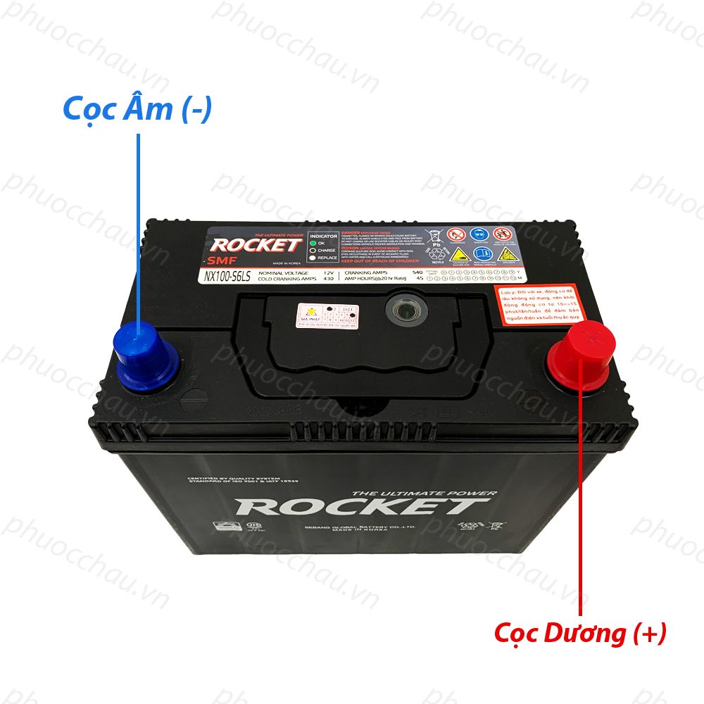 Ắc Quy ROCKET SMF NX100-S6LS (12V-45Ah)