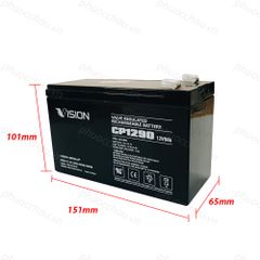 Ắc Quy Vision CP1290 12V-9Ah - Chuyên Dùng Cho Nguồn Dự Phòng (UPS, Inverter,..)