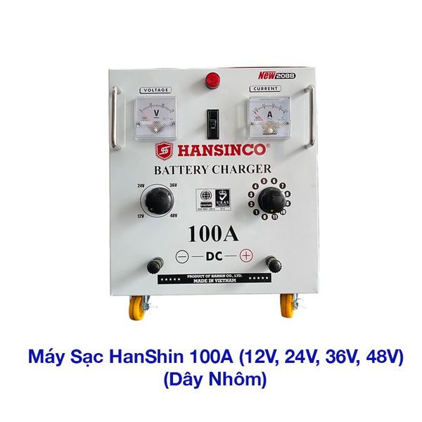 Máy Sạc Ắc Quy HanShin Tăng Giảm 100A (12V, 24V, 36V, 48V, Dây Nhôm & Dây Đồng)