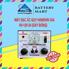 Máy Sạc Ắc Quy HanShin Tăng Giảm 30A (6V, 12V, 24V, Dây Nhôm & Dây Đồng)