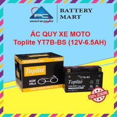 Ắc quy xe moto Toplite YT7B-BS 12V - 6.5AH, dùng cho Ducati, Triumph, Yamaha, Suzuki, Kawasaki, KTM,...