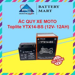 Ắc quy xe moto Toplite YTX14-BS/ YTX14L-BS 12V - 12AH, dùng cho  Harley Davidson, Ducati, Honda, BMW, Piaggio, Kawasaki,...