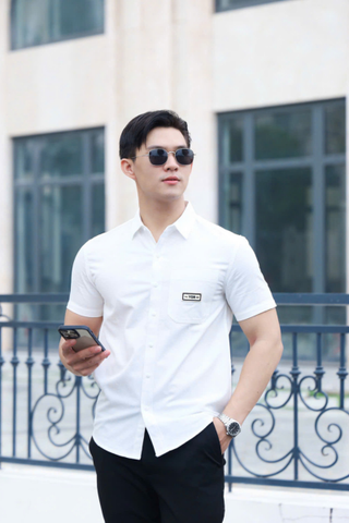 ÁO SƠ MI NAM TAY NGẮN TRẮNG DN002014