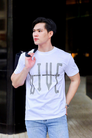 ÁO THUN CỔ TRÒN TRẮNG GIVE- VH003865