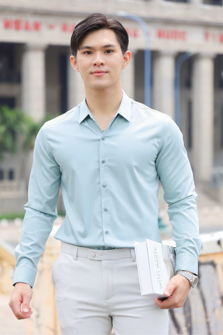 ÁO SƠ MI NAM TAY DÀI MÀU XANH MINT