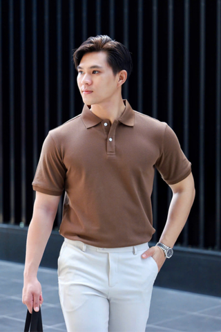 ÁO THUN POLO NÂU TRƠN VH003679