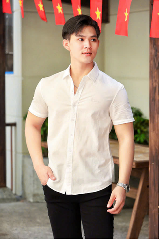 ÁO SƠ MI NAM TAY NGẮN TRẮNG T003529