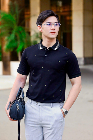 ÁO THUN POLO INFULL ĐEN VH003877