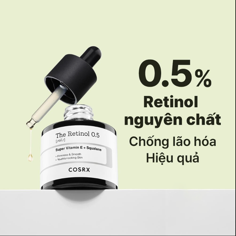 Dầu Dưỡng Da Cosrx The Retinol 0.5 Oil 20ml Chống Lão Hóa Mờ Nếp Nhăn