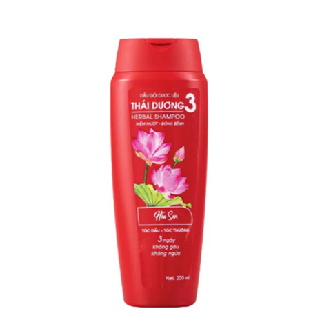 Dầu Gội Thái Dương 3  Đỏ Hoa Sen 200ml