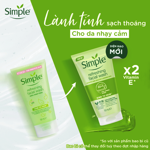 Sữa Rửa Mặt Simple Kind To Skin Refreshing Facial Wash Gel