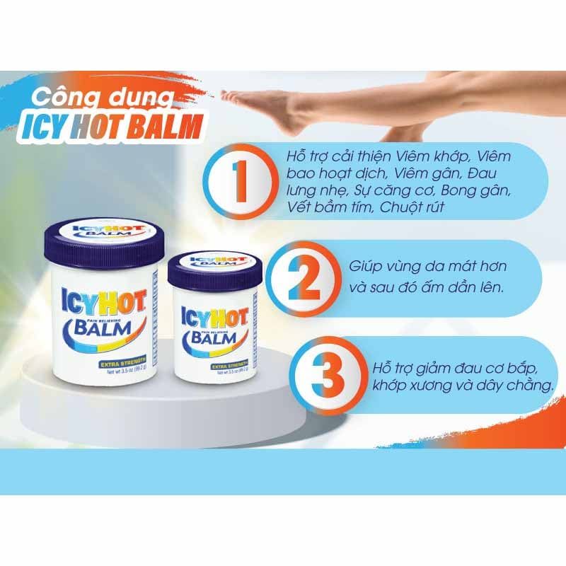 Dầu Cù Là Icy Hot Balm Extra Strength 99g, Giúp giảm đau lưng, nhức mỏi, viêm khớp viêm gân