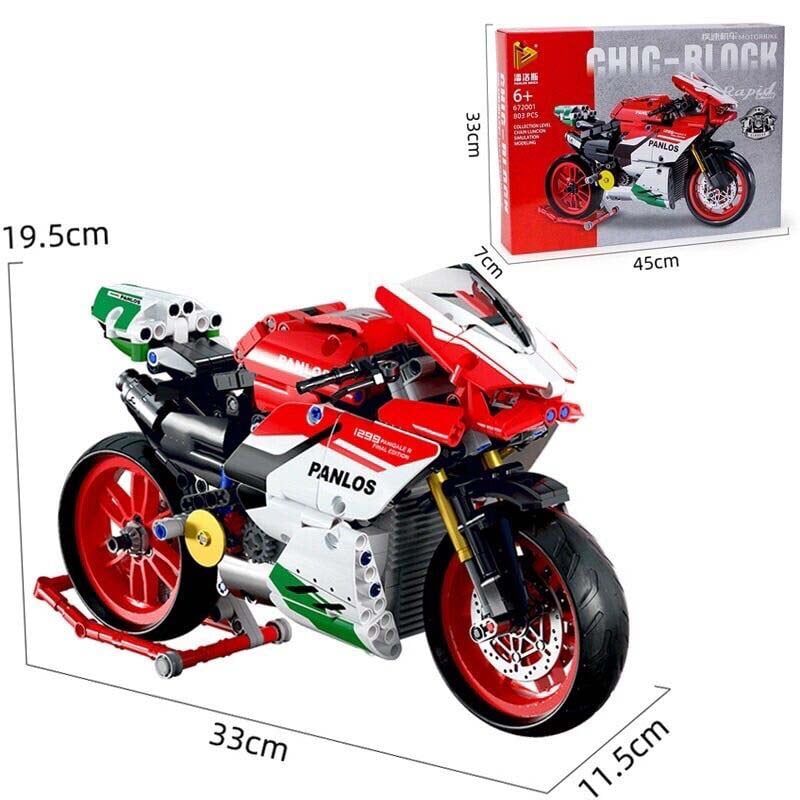 Đồ chơi Lắp ráp mô hình  Xe Moto Ducati 1299 Panigaler Final Edition 803 Mảnh 672001