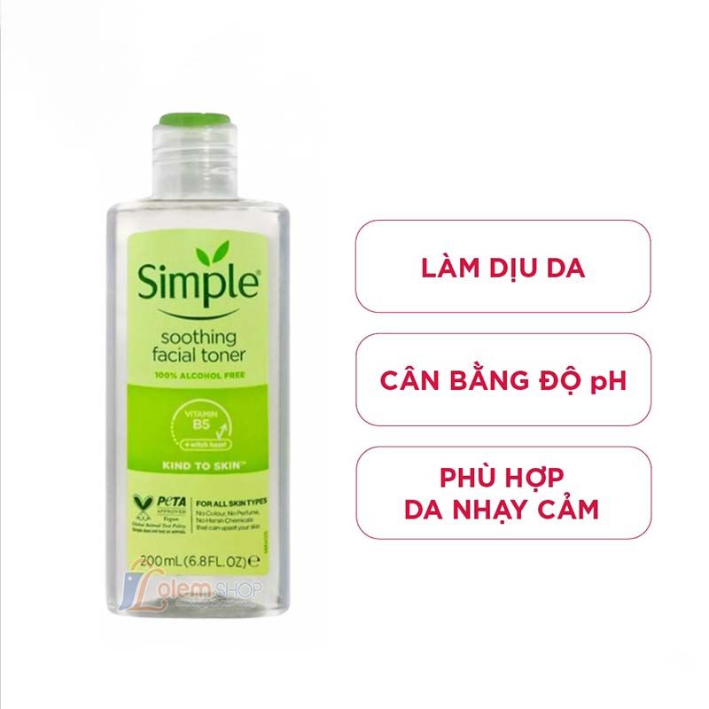 Nước Hoa Hồng Simple Kind to Skin Soothing Facial Toner  200ml