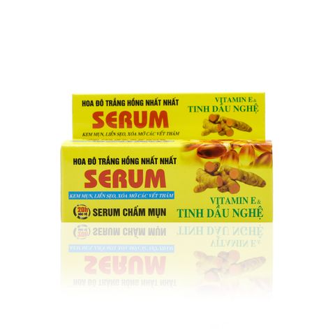 Serum chấm mụn Vitamin E Tinh dầu nghệ Hoa Đô trắng hồng nhất nhất 8ml