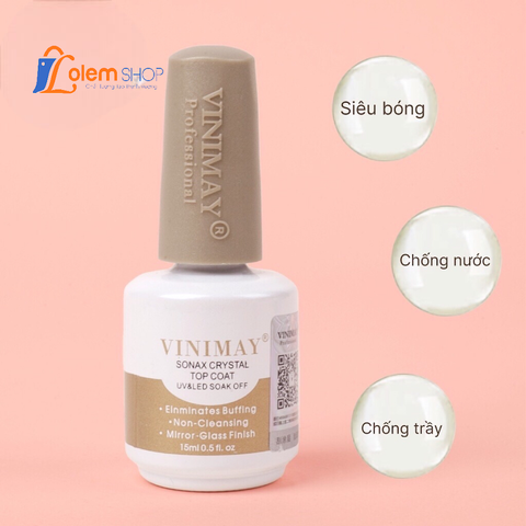 [Chính Hãng] Top Gel Kim Cương Vinimay 15ml Trắng, chống nước và giữ mới lớp sơn hơn 35 ngày