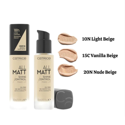 Kem Nền Catrice All Matt Shine Control 30ml Độ bám lên đến 18 tiếng, chống nước tốt