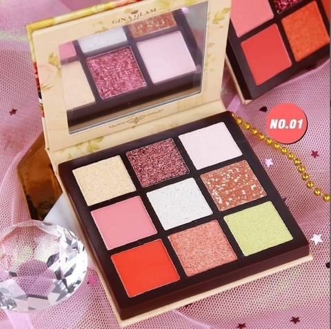 Màu Mắt Gina Glam 9 Ô, bám màu cực tốt và lâu phai và chống nước