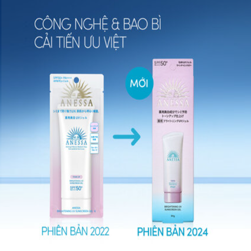 Kem Chống Nắng Anessa 90g Dạng Gel Brightening Uv Sunscreen Gel Spf50+