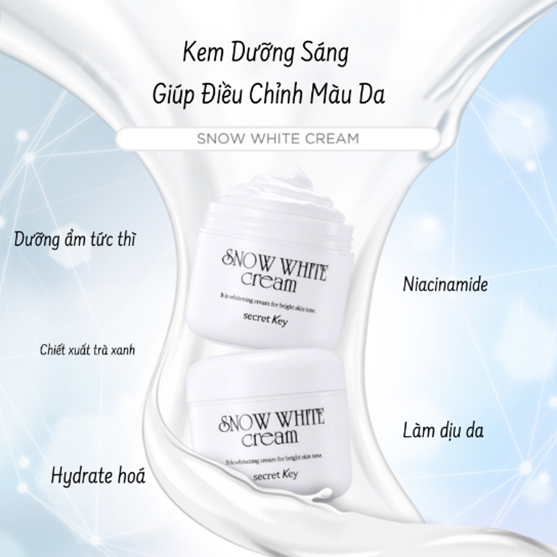 Kem Dưỡng Snow White Cream 50g Secret Key Trắng Da